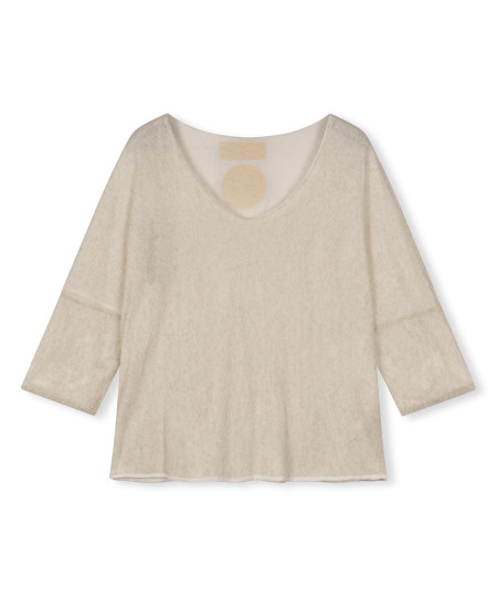 double jersey v-neck top XS