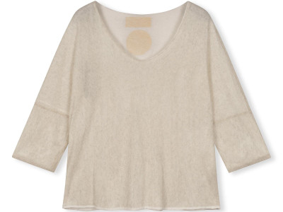 double jersey v-neck top XS