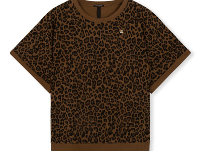 short sleeve sweater leopard XS