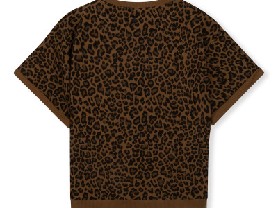 short sleeve sweater leopard XS