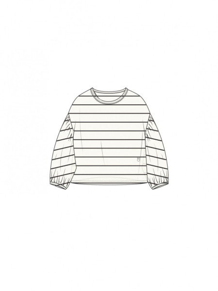 balloon sleeve blouse stripe XS
