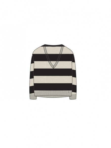 v-neck sweater knit stripe XS