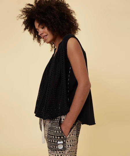 Top Broderie Black 34