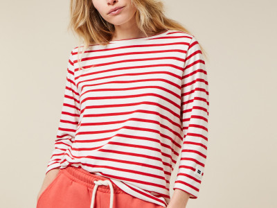 longsleeve tee stripe ecre red XS