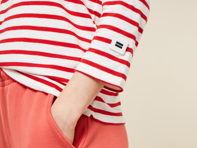longsleeve tee stripe ecre red XS