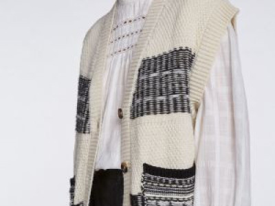 Vest White Black 34