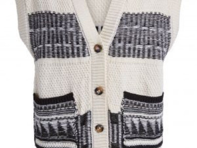 Vest White Black 34