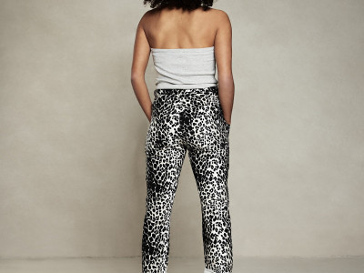 high waist jogger leopard ecru XS
