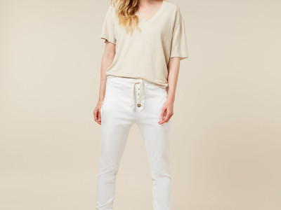 v-neck tee linen light sans XS