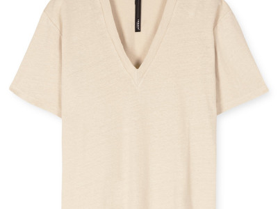 v-neck tee linen light sans XS
